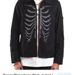 Prolific bones rhinestone zip‎ up jacket great for Halloween UNISEX
